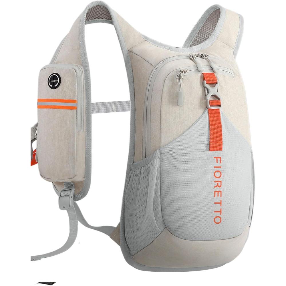 imageFIORETTO 15L Hiking Backpack for Women Men Mini Packable Backpack Lightweight Small Daypack for Camping Travel Outdoor BeigeBeige