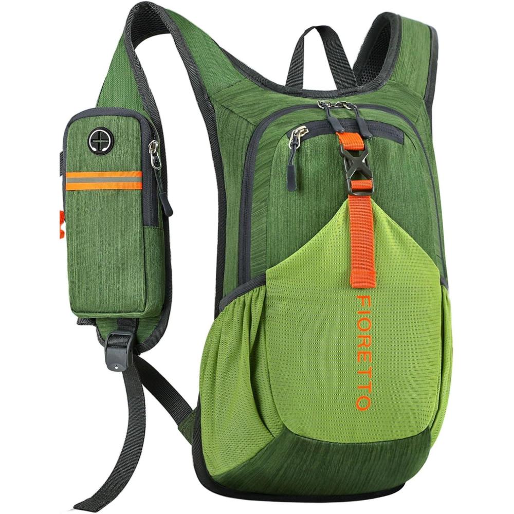 imageFIORETTO 15L Hiking Backpack for Women Men Mini Packable Backpack Lightweight Small Daypack for Camping Travel Outdoor BeigeGreen
