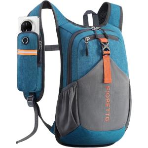 FIORETTO 15L Hiking Backpack for Women Men Mini Packable Backpack Lightweight Small Daypack for Camping Travel Outdoor, Beige(Turquoise)
