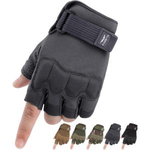 FIORETTO Fingerless Gloves, Half Finger Gloves for Driving, Cycling, Shooting, Hunting, Motorcycle, Climbing, Outdoor Work 215801(Gray)