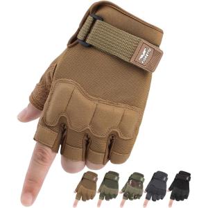 FIORETTO Fingerless Gloves, Half Finger Gloves for Driving, Cycling, Shooting, Hunting, Motorcycle, Climbing, Outdoor Work 215801(Sand)