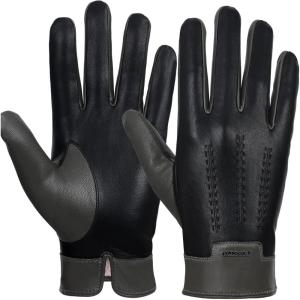 FIORETTO Mens Winter Genuine Leather Gloves Cashmere and Wool Lined Warm Touchscreen Leather Driving Gloves M180807(Celadon Green)