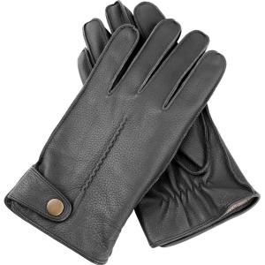 FIORETTO Mens Winter Leather Gloves – Deerskin-Textured Sheepskin Driving Gloves with Cashmere Wool Lining Warm M25002(Celadon Green)