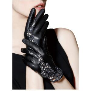 FIORETTO Womens Genuine Leather Driving Gloves Touchscreen Unlined Sheepskin Ladies Driving Gloves Thin W160020(Black)