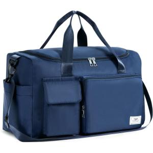 FIORETTO Women’s Gym Duffle Bag with Shoes Compartment, 37L Capacity, Ideal for Travel, Gym, Sports, Duffel, Weekender(Navy Blue)
