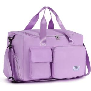 FIORETTO Women’s Gym Duffle Bag with Shoes Compartment, 37L Capacity, Ideal for Travel, Gym, Sports, Duffel, Weekender(Purple)