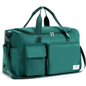 FIORETTO Women’s Gym Duffle Bag with Shoes Compartment, 37L Capacity, Ideal for Travel, Gym, Sports, Duffel, Weekender(Turquoise)
