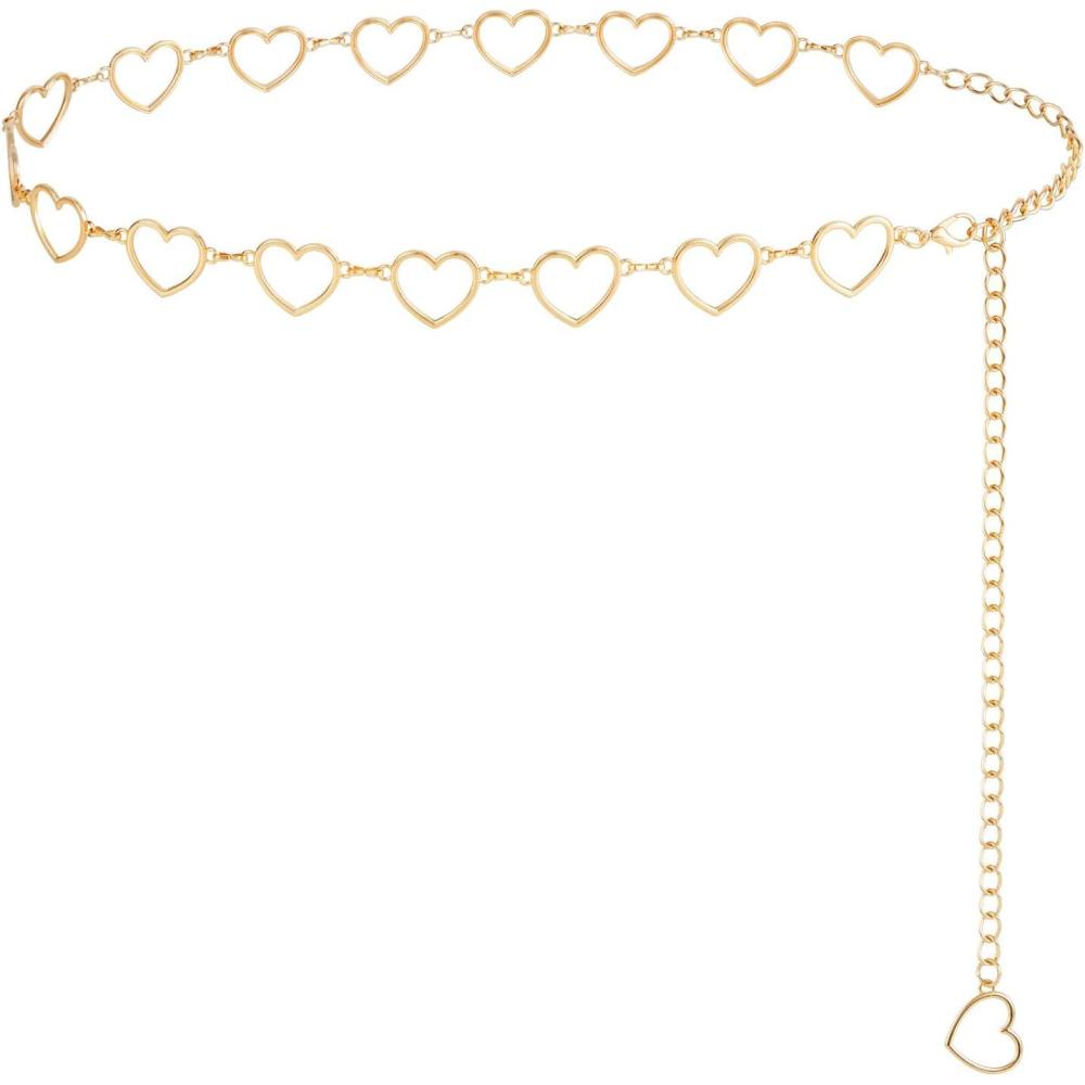 image:imageFIORETTO Chain Belt for Women Metal Waist Chain Fashion Multilayer Chain Belts for DressHeartgold