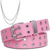 Pink Double Grommet(with Silver Chain)