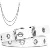 White Single Grommet(with Silver Chain)