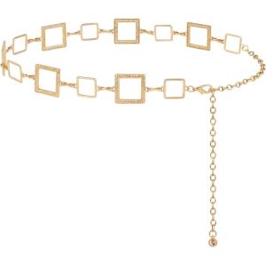 FIORETTO Chain Belts for Women Fashion Metal Waist Chain Chunky Belts for Dresses Jeans(Gold)