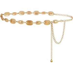 FIORETTO Metal Waist Chain Link Belt for Women Western Cowgirl Boho Turquoise Belts for Dress Jeans Country Concert Outfit(Gold-15)