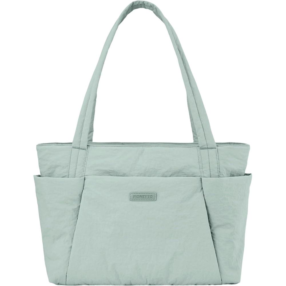 image:imageFIORETTO Tote Bag for Women Lightweight Work Handbag with Compartments Shoulder Bag for Work Travel GymLight Green