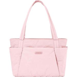 FIORETTO Tote Bag for Women, Lightweight Work Handbag with Compartments, Shoulder Bag for Work Travel Gym(Pink)